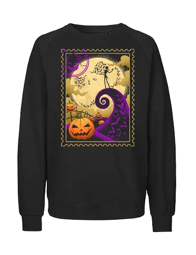 Halloween Postage - bats, trick or treat, halloween, fall, horror, mail, moonlight, nightmare, october, postage, pumpkin, scary, spooky, stamp, stamp collecting - Fairtrade Sweatshirt
