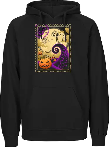 Halloween Postage - bats, trick or treat, halloween, fall, horror, mail, moonlight, nightmare, october, postage, pumpkin, scary, spooky, stamp, stamp collecting - Fairtrade Hoodie