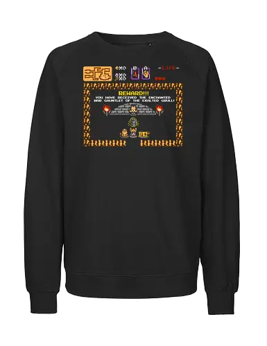 Dangerous Dungeon - pixel, dungeon, crawler, carl, donut, parody, design, demonigote, funny, book, retro - Fairtrade Sweatshirt