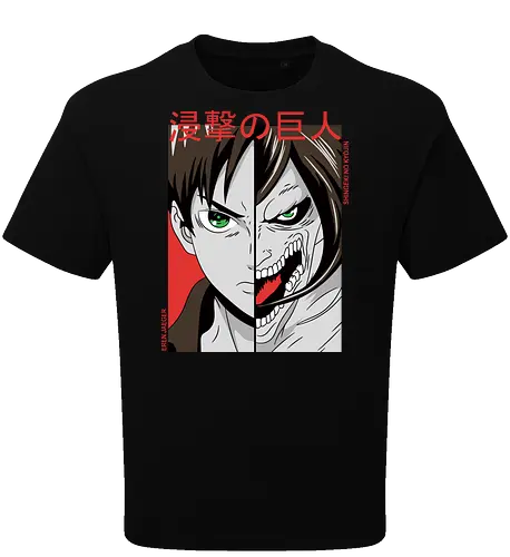 Dualität der Macht - Dunkle Anime-Charakterkunst - otaku, Fantasy Kunst, Anime Kunst, dunkle Anime Kunst, Anime Charakter, japanische Kunst, Geek Kultur, Manga Kunst, Anime Design, Anime Stil, dunkle Fantasy, Charakter Kunst, Eren Jaeger, Eren Yeager, Attack, Shingeki no Kyojin, Attack Titan, anime, manga, Eren Titan, Eren fan art, anime dark art, anime character, geek, anime horror, anime aesthetic, Japanese anime, Titan anime, anime artwork, japanischer Stil, Otaku Kunst, Action Anime, Anime Illustration - Oversize T-Shirt