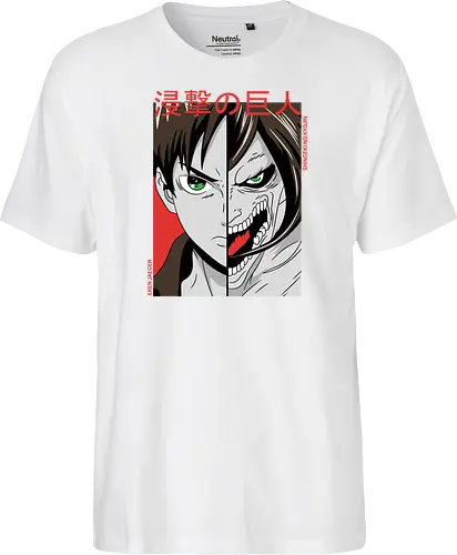 Dualität der Macht - Dunkle Anime-Charakterkunst - otaku, Fantasy Kunst, Anime Kunst, dunkle Anime Kunst, Anime Charakter, japanische Kunst, Geek Kultur, Manga Kunst, Anime Design, Anime Stil, dunkle Fantasy, Charakter Kunst, Eren Jaeger, Eren Yeager, Attack, Shingeki no Kyojin, Attack Titan, anime, manga, Eren Titan, Eren fan art, anime dark art, anime character, geek, anime horror, anime aesthetic, Japanese anime, Titan anime, anime artwork, japanischer Stil, Otaku Kunst, Action Anime, Anime Illustration - Fairtrade T-Shirt