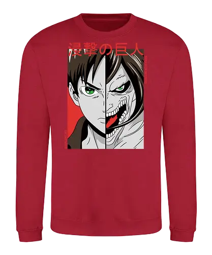 Dualität der Macht - Dunkle Anime-Charakterkunst - otaku, Fantasy Kunst, Anime Kunst, dunkle Anime Kunst, Anime Charakter, japanische Kunst, Geek Kultur, Manga Kunst, Anime Design, Anime Stil, dunkle Fantasy, Charakter Kunst, Eren Jaeger, Eren Yeager, Attack, Shingeki no Kyojin, Attack Titan, anime, manga, Eren Titan, Eren fan art, anime dark art, anime character, geek, anime horror, anime aesthetic, Japanese anime, Titan anime, anime artwork, japanischer Stil, Otaku Kunst, Action Anime, Anime Illustration - Sweatshirt