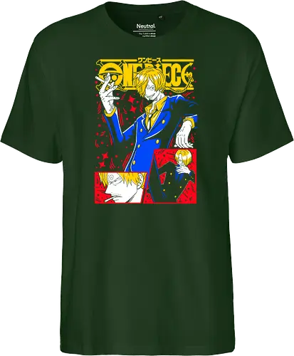 Sanji Pirate Black Leg Fire Cook - Sanji, Pirate, Black Leg, Vinsmoke Sanji, anime fan gift, shonen anime, cool anime art, otaku tee - Fairtrade T-Shirt