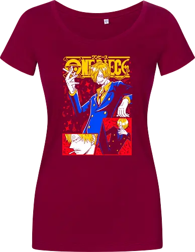 Sanji Pirate Black Leg Fire Cook - Sanji, Pirate, Black Leg, Vinsmoke Sanji, anime fan gift, shonen anime, cool anime art, otaku tee - Women T-Shirt