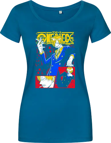 Sanji Pirate Black Leg Fire Cook - Sanji, Pirate, Black Leg, Vinsmoke Sanji, anime fan gift, shonen anime, cool anime art, otaku tee - Women T-Shirt