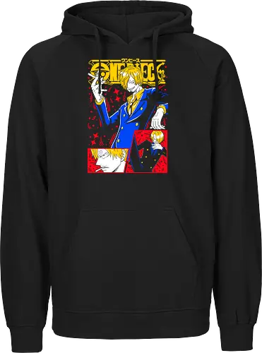 Sanji Pirate Black Leg Fire Cook - Sanji, Pirate, Black Leg, Vinsmoke Sanji, anime fan gift, shonen anime, cool anime art, otaku tee - Fairtrade Hoodie