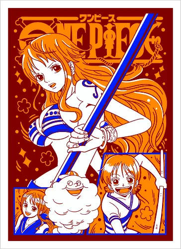 Nami Pirate Navigator Queen Vibes - shonen gift, Nami, Pirate, Straw Hat Pirates, navigator, orange hair anime, anime girl shirt, pirate anime - Artprint