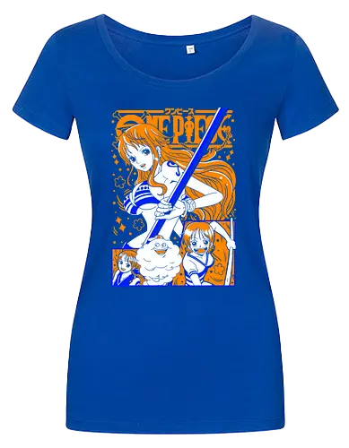 Nami Pirate Navigator Queen Vibes - shonen gift, Nami, Pirate, Straw Hat Pirates, navigator, orange hair anime, anime girl shirt, pirate anime - Women T-Shirt