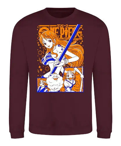 Nami Pirate Navigator Queen Vibes - shonen gift, Nami, Pirate, Straw Hat Pirates, navigator, orange hair anime, anime girl shirt, pirate anime - Sweatshirt