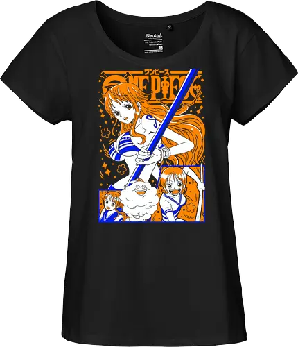 Nami Pirate Navigator Queen Vibes - shonen gift, Nami, Pirate, Straw Hat Pirates, navigator, orange hair anime, anime girl shirt, pirate anime - Fairtrade Girl Shirt