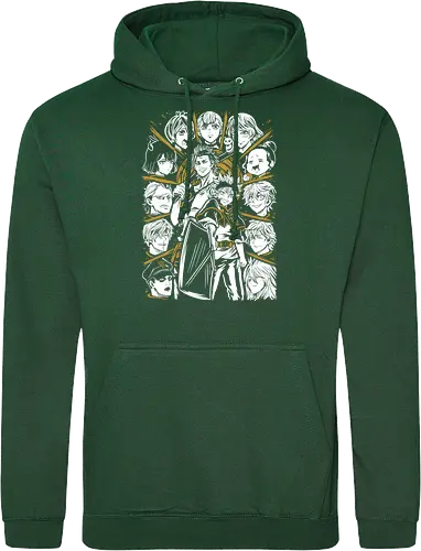 Clover Magic Knights United Legacy - Clover, anime birthday gift, otaku squad tee, Asta, Yuno, Magic Knights, shonen anime group, fantasy magic anime - Standard Hoodie