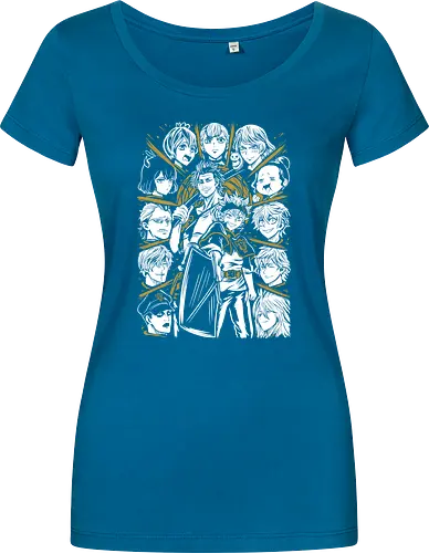 Clover Magic Knights United Legacy - Clover, anime birthday gift, otaku squad tee, Asta, Yuno, Magic Knights, shonen anime group, fantasy magic anime - Women T-Shirt