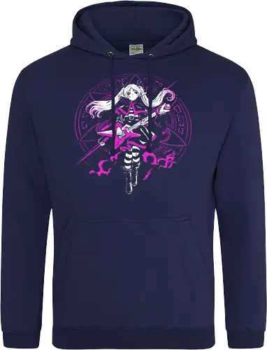 Frieren Rock N Roll Elf Witch Dark Magic - Frieren, Frieren Beyond Journeys End, elf anime, rock guitar fantasy, dark magic aesthetic, anime girl gift, fantasy anime fan, weeb rock - Standard Hoodie
