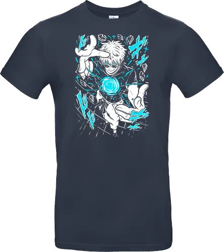 Gojo Satoru Jujutsu Infinity Unleashed - strongest sorcerer, anime fan gift, otaku tee, Gojo Satoru, Jujutsu, Six Eyes, Infinity technique, white hair anime - Standard T-Shirt