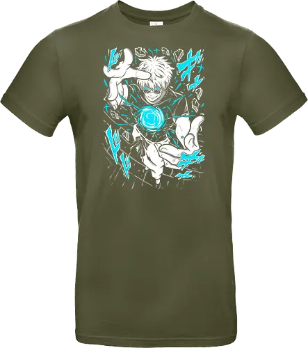 Gojo Satoru Jujutsu Infinity Unleashed - strongest sorcerer, anime fan gift, otaku tee, Gojo Satoru, Jujutsu, Six Eyes, Infinity technique, white hair anime - Standard T-Shirt