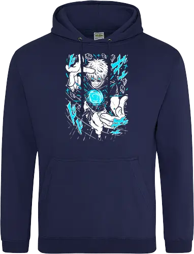 Gojo Satoru Jujutsu Infinity Unleashed - strongest sorcerer, anime fan gift, otaku tee, Gojo Satoru, Jujutsu, Six Eyes, Infinity technique, white hair anime - Standard Hoodie
