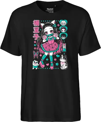 Nezuko Chan Slayer Kawaii Energy - Nezuko Chan, Slayer, Kimetsu no Yaiba, kawaii anime, teal aesthetic, anime girl gift, cute demon, weeb birthday - Fairtrade T-Shirt