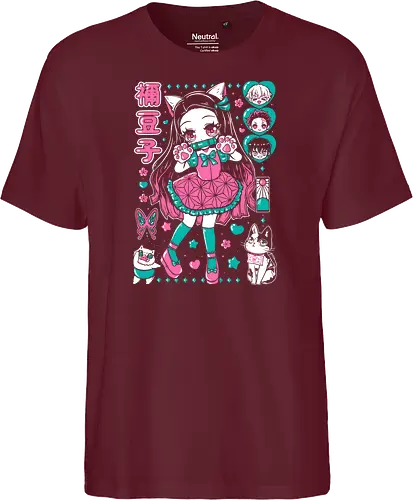 Nezuko Chan Slayer Kawaii Energy - Nezuko Chan, Slayer, Kimetsu no Yaiba, kawaii anime, teal aesthetic, anime girl gift, cute demon, weeb birthday - Fairtrade T-Shirt