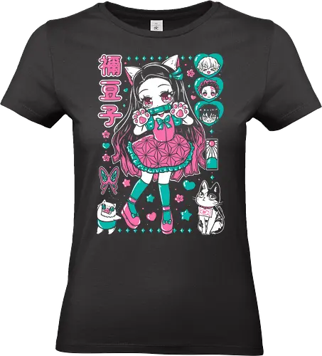 Nezuko Chan Slayer Kawaii Energy - Nezuko Chan, Slayer, Kimetsu no Yaiba, kawaii anime, teal aesthetic, anime girl gift, cute demon, weeb birthday - Standard T-Shirt (Women)