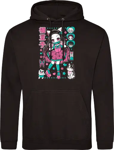 Nezuko Chan Slayer Kawaii Energy - Nezuko Chan, Slayer, Kimetsu no Yaiba, kawaii anime, teal aesthetic, anime girl gift, cute demon, weeb birthday - Standard Hoodie