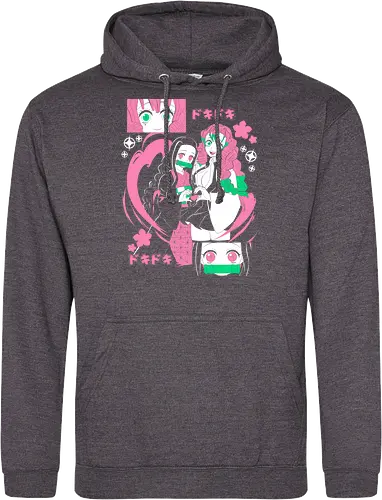 Nezuko Mitsuri Slayer Doki Doki - Kimetsu no Yaiba, pink anime aesthetic, cute anime girl, demon slayer gift, otaku fashion, Nezuko, Mitsuri Kanroji, Slayer - Standard Hoodie