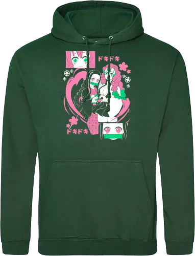 Nezuko Mitsuri Slayer Doki Doki - Kimetsu no Yaiba, pink anime aesthetic, cute anime girl, demon slayer gift, otaku fashion, Nezuko, Mitsuri Kanroji, Slayer - Standard Hoodie