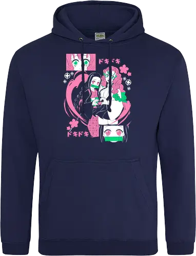 Nezuko Mitsuri Slayer Doki Doki - Kimetsu no Yaiba, pink anime aesthetic, cute anime girl, demon slayer gift, otaku fashion, Nezuko, Mitsuri Kanroji, Slayer - Standard Hoodie
