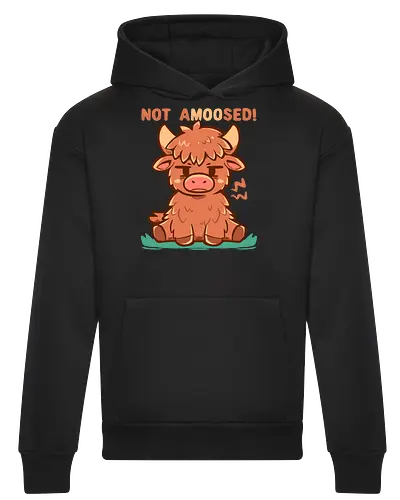 Not aMOOsed  - funny animal, sarcastic, unimpressed cow, grumpy cow, moo pun, amüsiert, Kuh, nicht, highland cow, cow, funny cow, cow lover, cow lover, cute cow art, farm animal - Heavyweight Hoodie