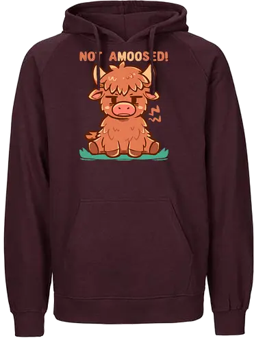 Not aMOOsed  - funny animal, sarcastic, unimpressed cow, grumpy cow, moo pun, amüsiert, Kuh, nicht, highland cow, cow, funny cow, cow lover, cow lover, cute cow art, farm animal - Fairtrade Hoodie