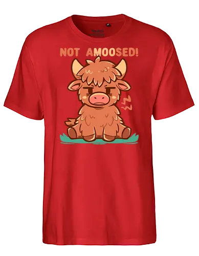 Not aMOOsed  - funny animal, sarcastic, unimpressed cow, grumpy cow, moo pun, amüsiert, Kuh, nicht, highland cow, cow, funny cow, cow lover, cow lover, cute cow art, farm animal - Fairtrade T-Shirt