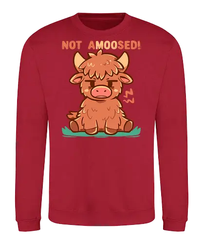 Not aMOOsed  - funny animal, sarcastic, unimpressed cow, grumpy cow, moo pun, amüsiert, Kuh, nicht, highland cow, cow, funny cow, cow lover, cow lover, cute cow art, farm animal - Sweatshirt