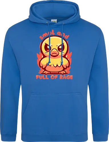 smol and full of rage - small, wild, wütend, Ente, klein, smol, full of rage, rage, rage within, anger, angry duck, duckling, fire, funny, tiny - Standard Hoodie
