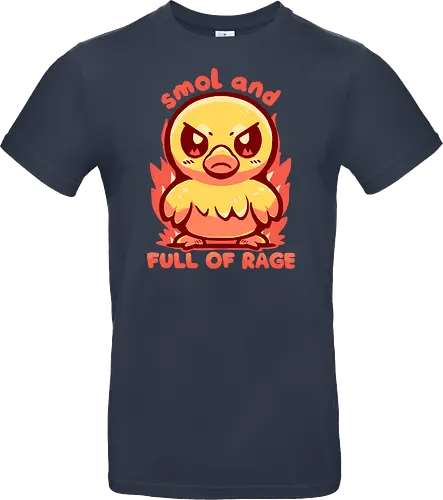 smol and full of rage - small, wild, wütend, Ente, klein, smol, full of rage, rage, rage within, anger, angry duck, duckling, fire, funny, tiny - Standard T-Shirt