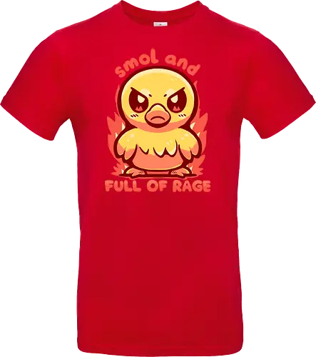 smol and full of rage - small, wild, wütend, Ente, klein, smol, full of rage, rage, rage within, anger, angry duck, duckling, fire, funny, tiny - Standard T-Shirt