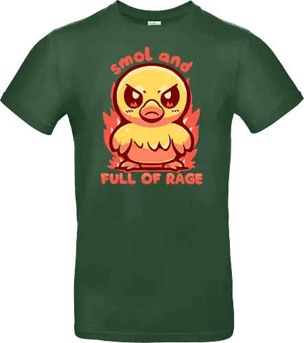 smol and full of rage - small, wild, wütend, Ente, klein, smol, full of rage, rage, rage within, anger, angry duck, duckling, fire, funny, tiny - Standard T-Shirt
