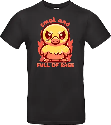 smol and full of rage - small, wild, wütend, Ente, klein, smol, full of rage, rage, rage within, anger, angry duck, duckling, fire, funny, tiny - Standard T-Shirt