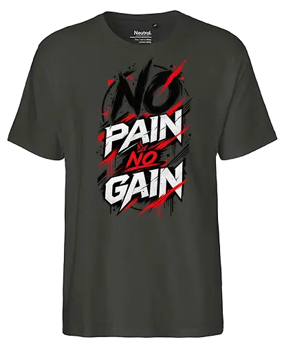 ABSTRACT POWER - NO PAIN NO GAIN - Contemporary Art, Geometric Art, Geometric Design, Brutalist Design, No Pain No Gain, Abstract Fitness, Abstract Art, Abstract Design, Modern Fitness, Modern Gym, Gym, Fitness, Kraftsport, Bodybuilding, Workout, Training, Gym Motivation, Fitness Motivation, Motivation, Strength, Power, Strong, Muscle, Fitness Lifestyle, Gym Lifestyle, Streetwear, Urban Style, Graphic Design, Typography, Typography Art, Modern Typography, Abstract Typography, Graphic T Shirt, Fitness Shirt, Gym Shirt, Workout Shirt, Bodybuilding Shirt, Sport Shirt, Gym Wear, Fitness Wear, Streetwear Shirt, Minimalist Design, Modern Art, Urban Art, Artistic Shirt, Statement Shirt, Motivation Shirt, Männer Fitness, Sportbekleidung, Fitness Geschenk, Gym Geschenk, Geschenk für Sportler, Geschenk für Bodybuilder, Hardcore Fitness, Training Motivation, Discipline, No Excuses - Fairtrade T-Shirt