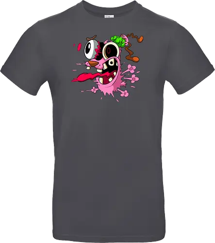 Freaky Pinker Hund Explodierter Kopf - Surreale Horror Cartoon Art - Dark-Cartoon, Popkultur, Retro-Cartoon, Geek-Mode, Courage der feige Hund, Courage the Cowardly Dog, Cartoon Network, John Dilworth, Cartoon-Horror, gruseliger feiger Hund, explodiertes Gesicht, Geek-Kultur, Cartoon Network T-Shirt, Geek-Fashion, 2000er-Animation, surrealer Cartoon, Geek-Geschenk, Horror-Cartoon, Courage rosa Hund, Underground-Kunst - Standard T-Shirt