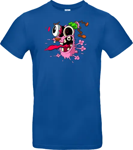 Freaky Pinker Hund Explodierter Kopf - Surreale Horror Cartoon Art - Dark-Cartoon, Popkultur, Retro-Cartoon, Geek-Mode, Courage der feige Hund, Courage the Cowardly Dog, Cartoon Network, John Dilworth, Cartoon-Horror, gruseliger feiger Hund, explodiertes Gesicht, Geek-Kultur, Cartoon Network T-Shirt, Geek-Fashion, 2000er-Animation, surrealer Cartoon, Geek-Geschenk, Horror-Cartoon, Courage rosa Hund, Underground-Kunst - Standard T-Shirt