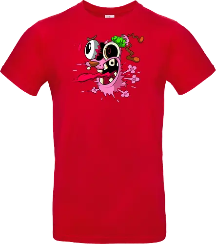 Freaky Pinker Hund Explodierter Kopf - Surreale Horror Cartoon Art - Dark-Cartoon, Popkultur, Retro-Cartoon, Geek-Mode, Courage der feige Hund, Courage the Cowardly Dog, Cartoon Network, John Dilworth, Cartoon-Horror, gruseliger feiger Hund, explodiertes Gesicht, Geek-Kultur, Cartoon Network T-Shirt, Geek-Fashion, 2000er-Animation, surrealer Cartoon, Geek-Geschenk, Horror-Cartoon, Courage rosa Hund, Underground-Kunst - Standard T-Shirt
