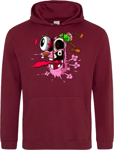Freaky Pinker Hund Explodierter Kopf - Surreale Horror Cartoon Art - Dark-Cartoon, Popkultur, Retro-Cartoon, Geek-Mode, Courage der feige Hund, Courage the Cowardly Dog, Cartoon Network, John Dilworth, Cartoon-Horror, gruseliger feiger Hund, explodiertes Gesicht, Geek-Kultur, Cartoon Network T-Shirt, Geek-Fashion, 2000er-Animation, surrealer Cartoon, Geek-Geschenk, Horror-Cartoon, Courage rosa Hund, Underground-Kunst - Standard Hoodie