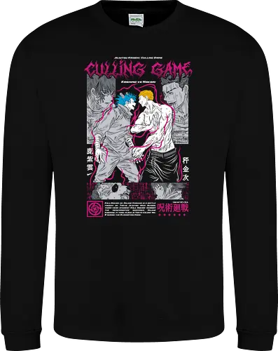 Kishimo vs Hakari Culling Game JJK - otaku, shonen anime, JJK fan gift, Hakari, Culling Game, Jujutsu, manga panel, fight scene - Sweatshirt