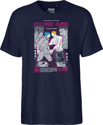 Kishimo vs Hakari Culling Game JJK - otaku, shonen anime, JJK fan gift, Hakari, Culling Game, Jujutsu, manga panel, fight scene - Fairtrade T-Shirt