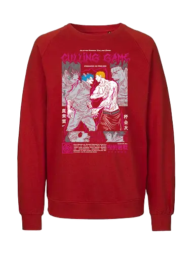 Kishimo vs Hakari Culling Game JJK - otaku, shonen anime, JJK fan gift, Hakari, Culling Game, Jujutsu, manga panel, fight scene - Fairtrade Sweatshirt