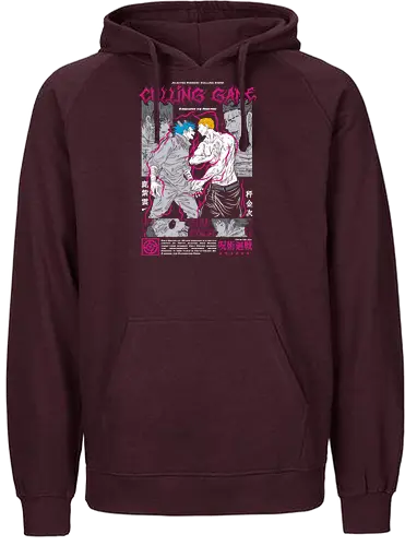 Kishimo vs Hakari Culling Game JJK - otaku, shonen anime, JJK fan gift, Hakari, Culling Game, Jujutsu, manga panel, fight scene - Fairtrade Hoodie