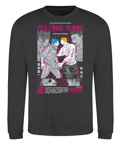 Kishimo vs Hakari Culling Game JJK - otaku, shonen anime, JJK fan gift, Hakari, Culling Game, Jujutsu, manga panel, fight scene - Sweatshirt