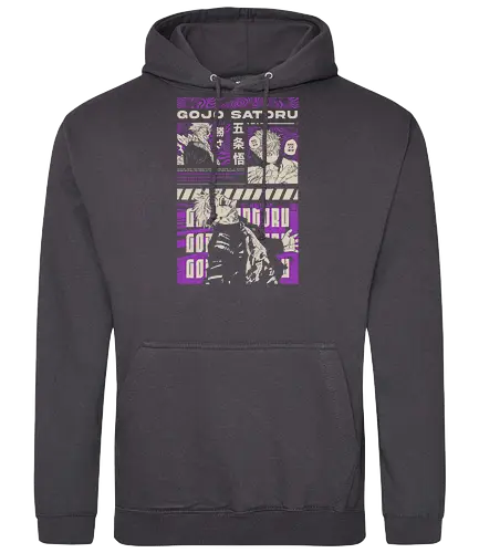 Gojo Satoru Infinite Power JJK - strongest sorcerer, DTG print, purple manga, anime fan gift, six eyes, Gojo Satoru, Jujutsu, JJK apparel - Standard Hoodie