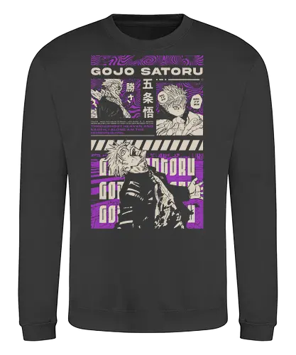 Gojo Satoru Infinite Power JJK - strongest sorcerer, DTG print, purple manga, anime fan gift, six eyes, Gojo Satoru, Jujutsu, JJK apparel - Sweatshirt