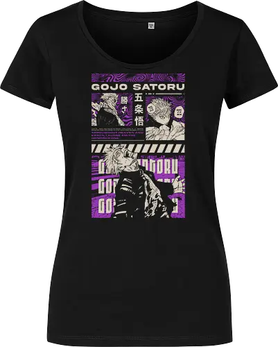 Gojo Satoru Infinite Power JJK - strongest sorcerer, DTG print, purple manga, anime fan gift, six eyes, Gojo Satoru, Jujutsu, JJK apparel - Women T-Shirt