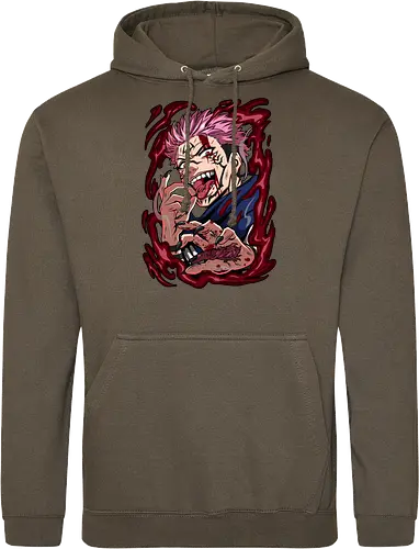 Sukuna King of Curses Savage Energy JJK - Sukuna, Ryomen Sukuna, Jujutsu, king of curses, villain energy, dark anime tee, otaku birthday, cursed spirit - Standard Hoodie